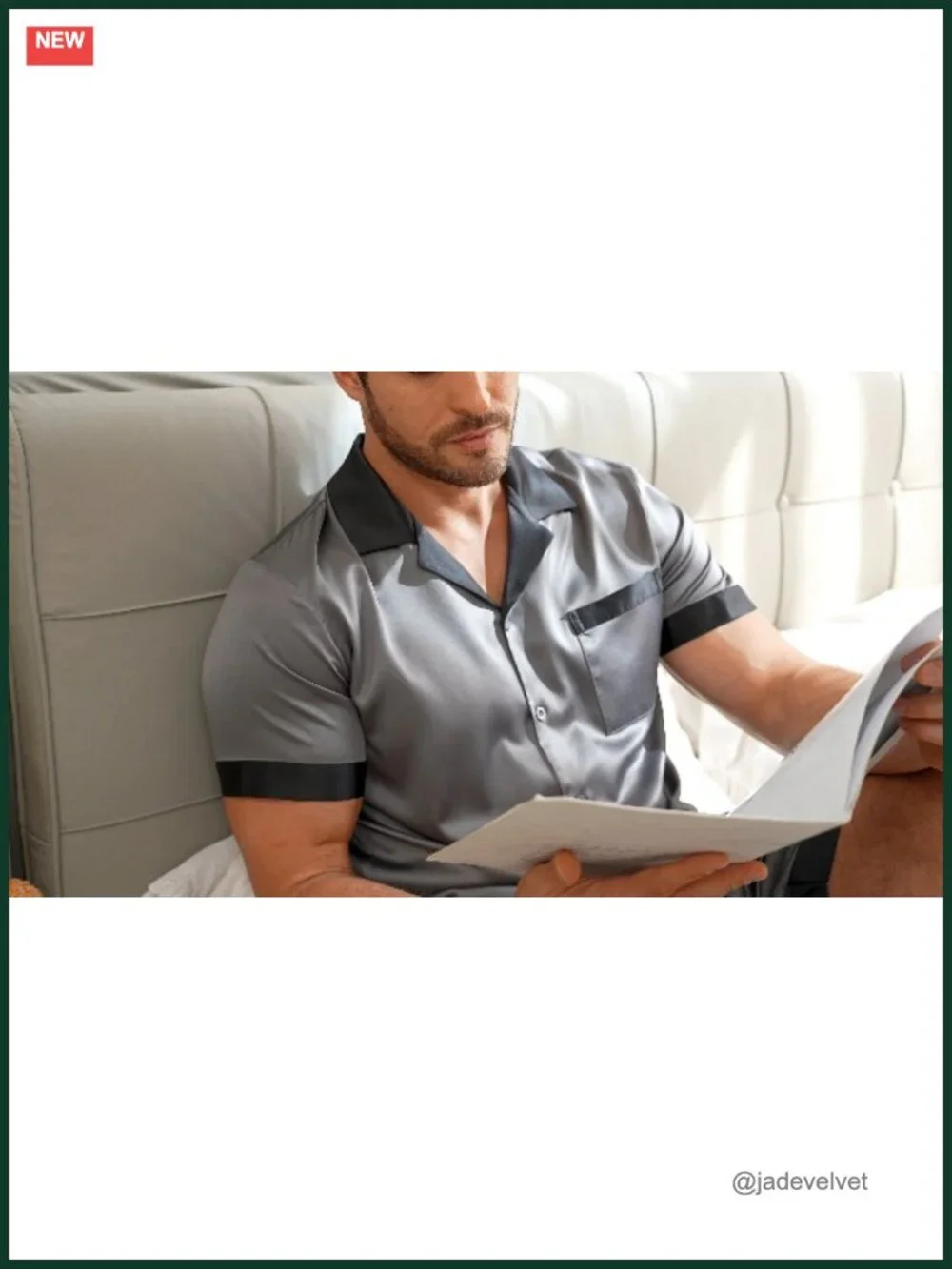 Satin Silk Pajama Sets Short Sleeve Sleepwear 2 Piece Mens Pajamas